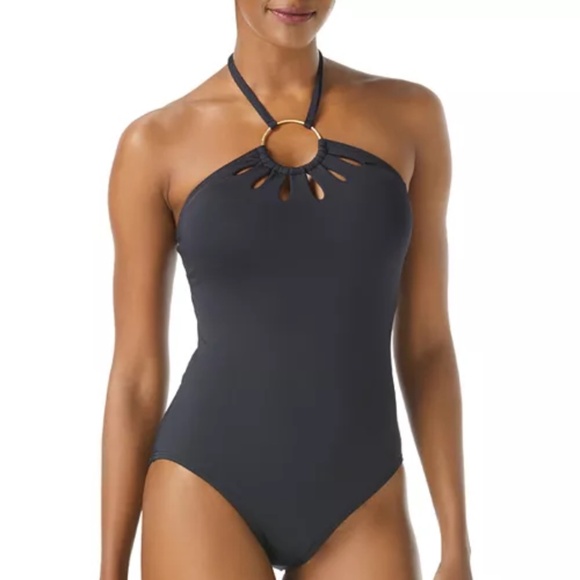 VINCE CAMUTO Ring Cutout Halter One Piece Swimsuit - Picture 1 of 5